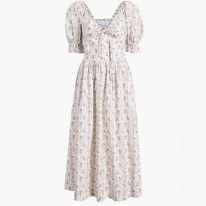 Hill House Home Ophelia Pink Vine Stripe Dress M